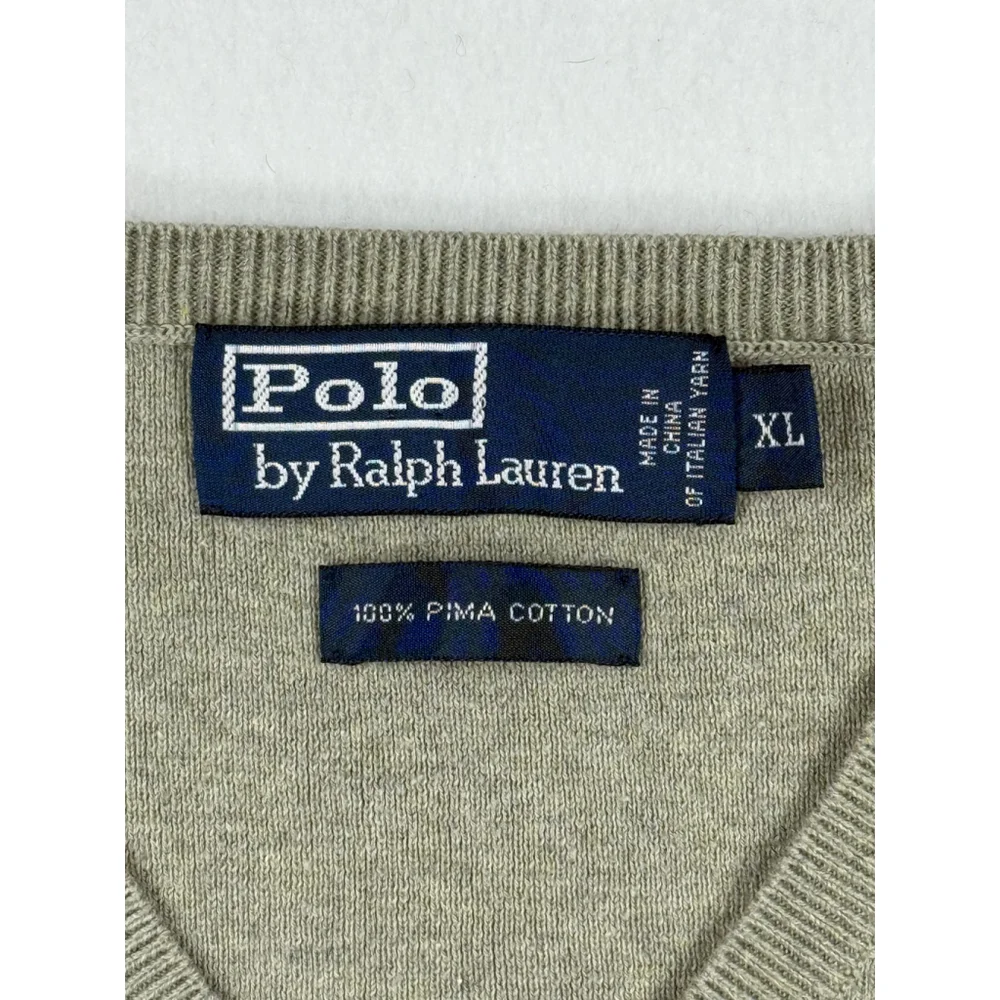 Polo Ralph Lauren Men’s XL Pima Cotton Sweater Vest Khaki Beige